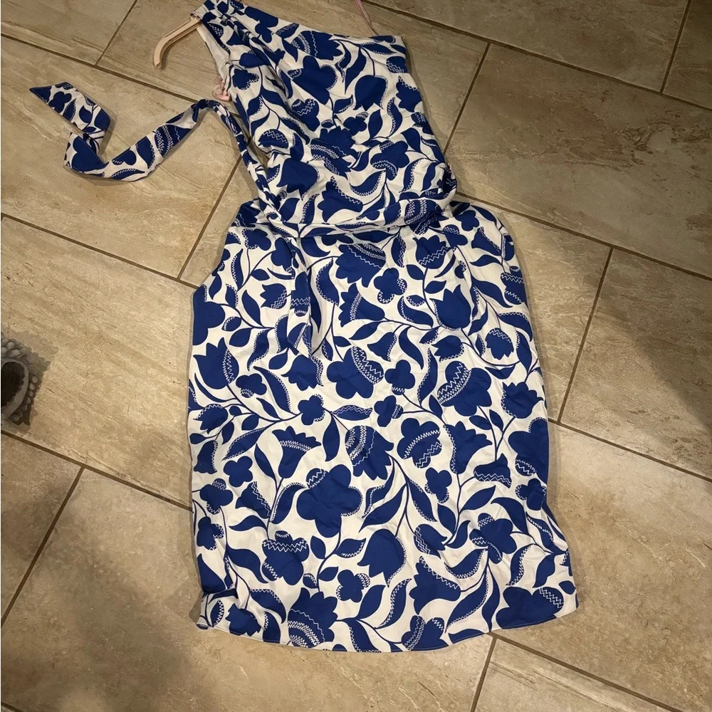 Kate Spade Blue and White One-Shoulder Dress (original receipt included) - Picture 3 of 4